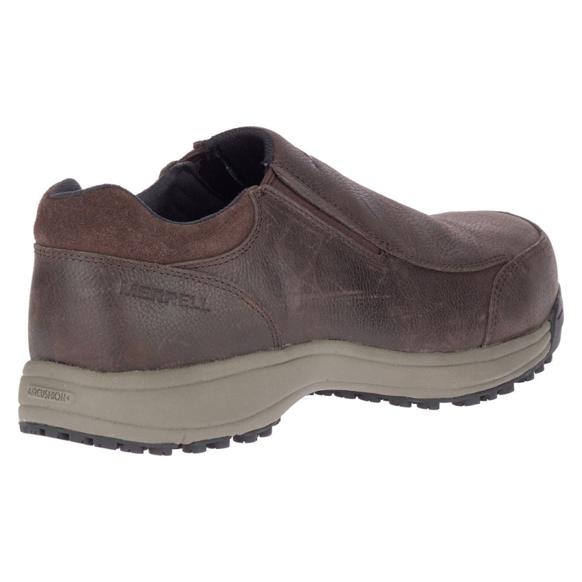 Chaussure de Securite Merrell Sutton Moc Steel Toe Chocolat Homme | Y.Q.WFUN